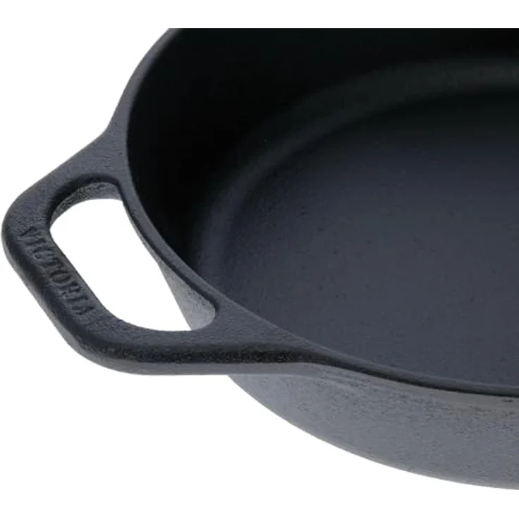 Victoria SKL-210 Cast Iron Skillet. Frying Pan with Long Handle, 10, Black – Bild 13