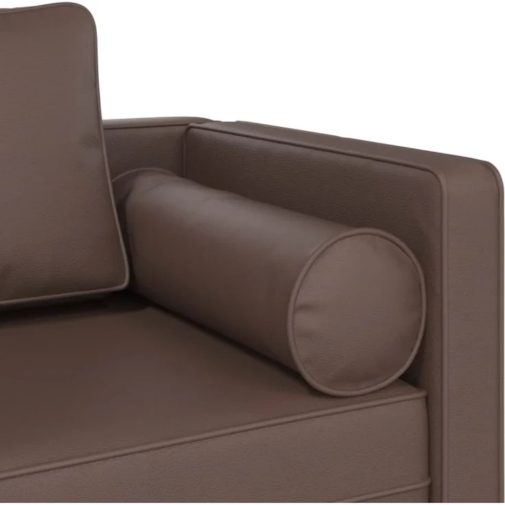vidaXL Chaiselongue mit Kissen, Braun Kunstleder, 116,5 x 62 x 57,5 cm – Bild 6
