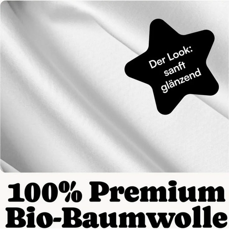 Seralino Spannbettlaken Mako Satin Spannbetttuch (100% Bio Baumwolle), 100% Bio-Baumwolle, Gummizug: rundum, Etiketten zeigen Seiten – schnelles, unkompliziertes Beziehen garantiert, Fairtrade/ GOTS zertifizierte uni Bettlaken, weich – Bild 4