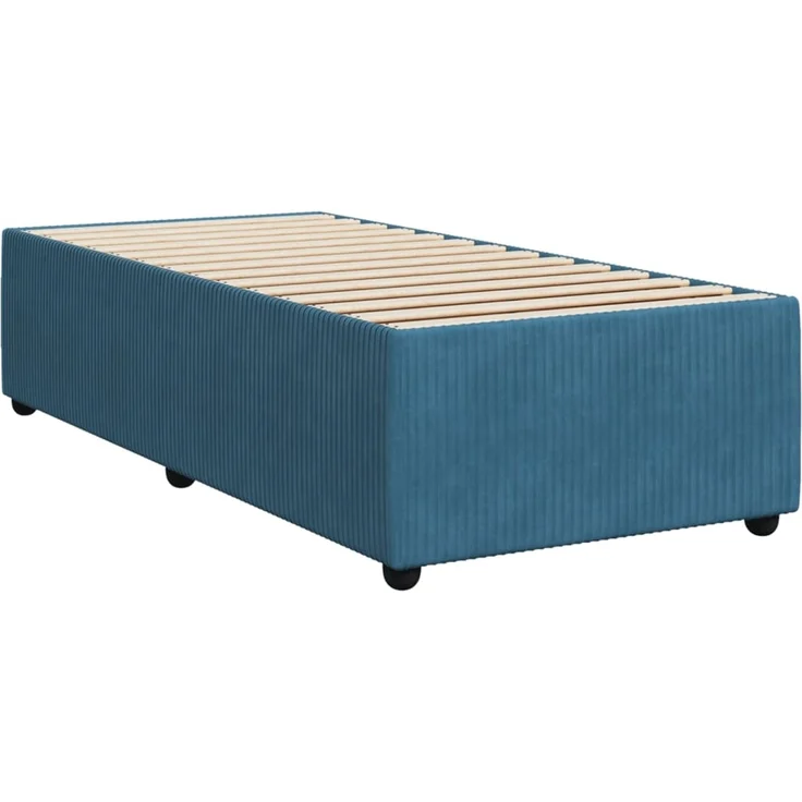 vidaXL Boxspringbett mit Matratze Blau 90x200 cm Samt 3287642 – Bild 5