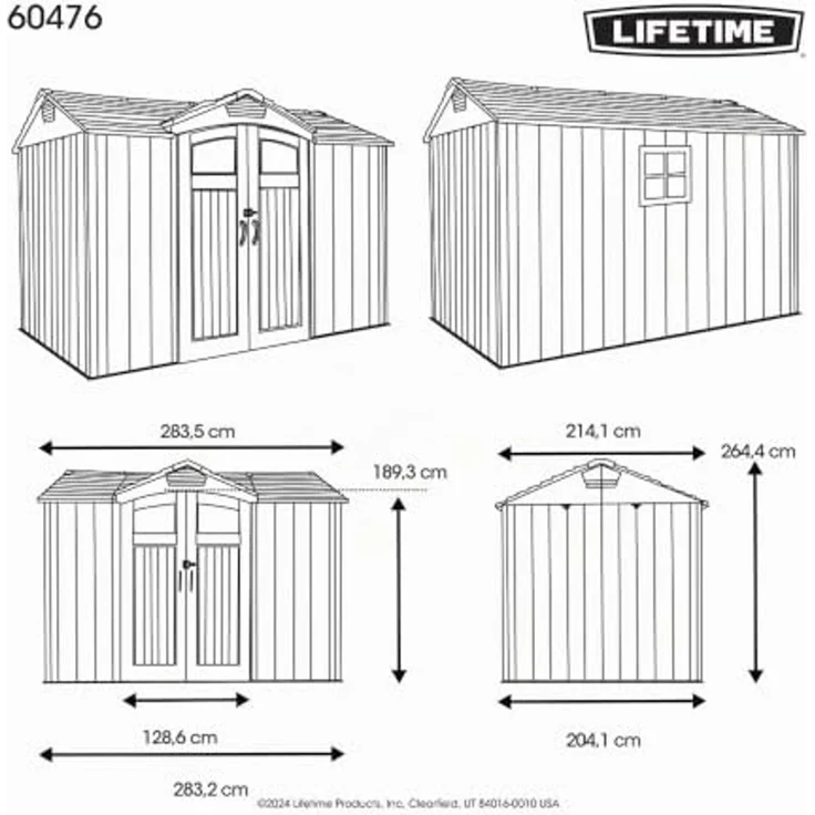 Lifetime Ohio | Kunststoff Gerätehaus mit Boden | Grau | 3x2 m – Bild 6
