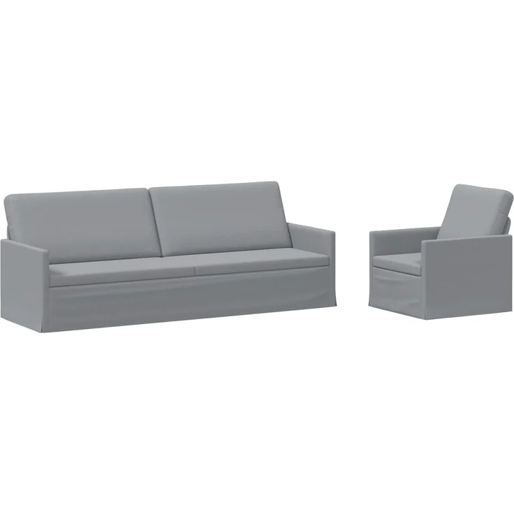 vidaXL Sofa-Set 2 pcs Hellgrau Stoff 3433176 – Bild 1