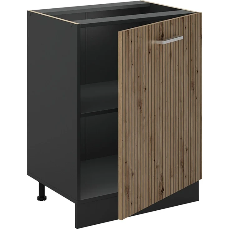 Küchenunterschrank R-Line Artisan-Eiche/Anthrazit 60 cm mit 1 Tür ohne Arbeitsplatte Vicco – Bild 3