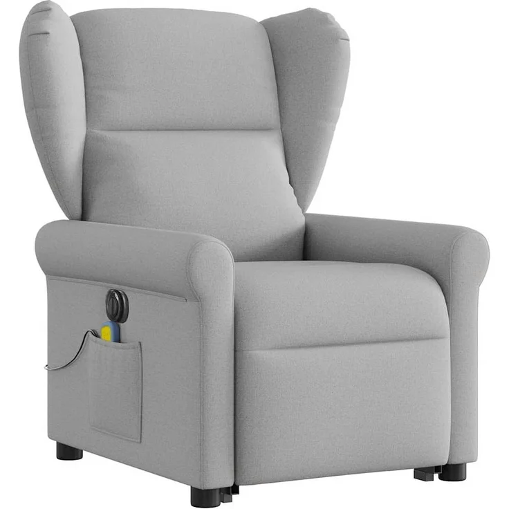 vidaXL Massagesessel mit Aufstehhilfe Elektrisch Wolkengrau Stoff 3303413 – Bild 2