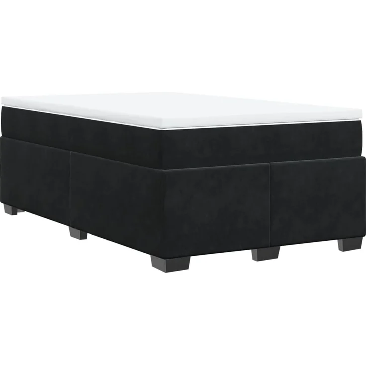 vidaXL Boxspringbett mit Matratze Schwarz 120x190 cm Samt 3285271 – Bild 9