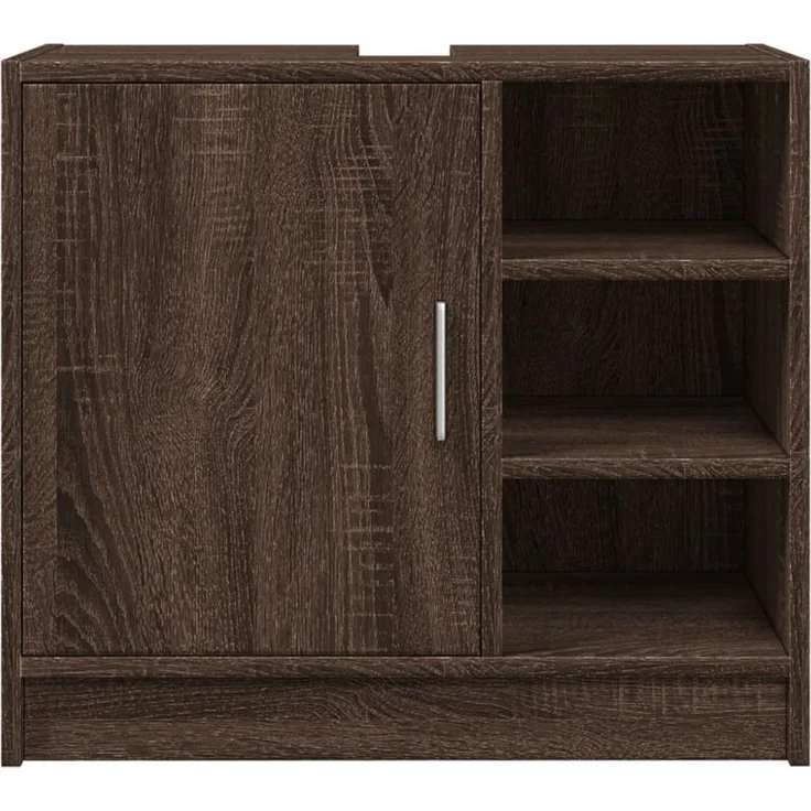 vidaXL Waschbeckenschrank Braun Eichen-Optik 63x29x55 cm Holzwerkstoff 848135 – Bild 2
