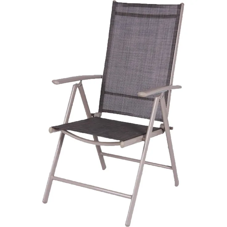 Alu Klappsessel 7- Positionen Gartenstuhl Gartenmöbel Liegesessel verstellbar Schwarz