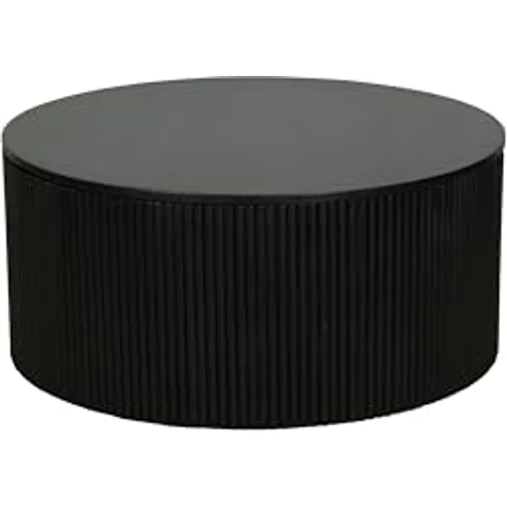 byLIVING Couchtisch Owen/Tischplatte und Gestell in schwarz/Wohnzimmertisch/Kaffeetisch/Maße: D 80, H 36 cm