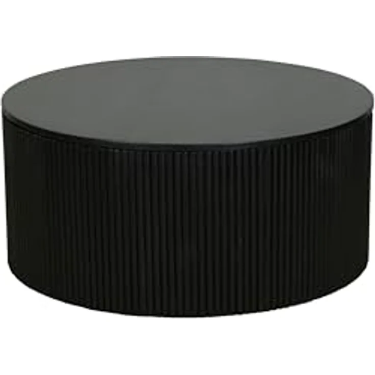 byLIVING Couchtisch Owen/Tischplatte und Gestell in schwarz/Wohnzimmertisch/Kaffeetisch/Maße: D 80, H 36 cm – Bild 1