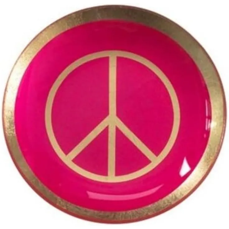 Giftcompany - Glasteller "Love Plates" Peace Dekoteller D 10cm Pink 1130203082