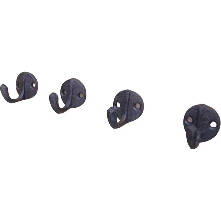 Deko-Impression Wandhaken 4-er Set 4 Stück Wandhaken Wandgarderobe Gusseisen rostfarben, (4-St) – Bild 3