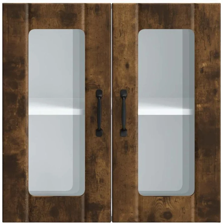 vidaXL Küchen-Hängeschrank mit Glastür Lucca Räuchereiche Holzwerkstoff 853912 – Bild 5