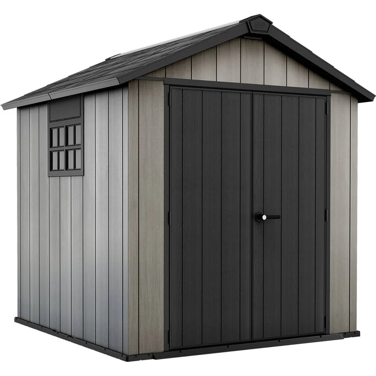 Dmora Gartenhaus Dartmouth, Gartenhütte, Gartenhaus, Werkzeugschuppen, 229x224 h242 cm, Grau – Bild 1