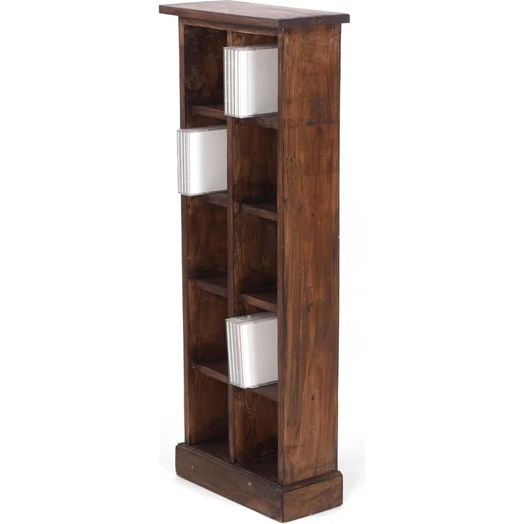 DESIGN DELIGHTS Regal RUSTIKALES CD & BÜCHERREGAL NATURE, 94x36cm(HxB) Holzregal 10 Fächer – Bild 3