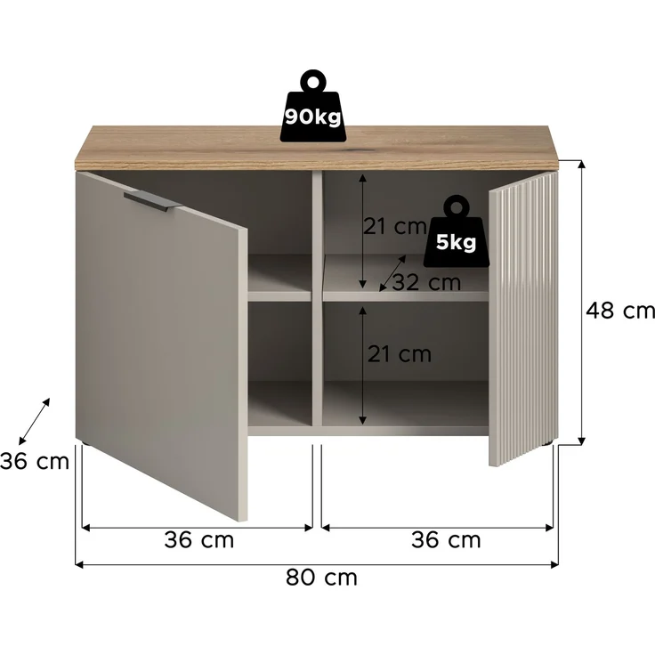 Sitzbank (B/H/T: 80x48x36 cm) in Kaschmir Nachbildung und Kaschmir Nachbildung – Bild 4