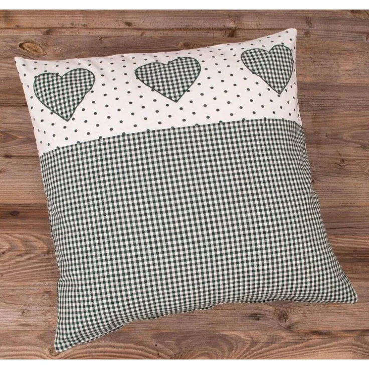 matches21 HOME & HOBBY Kissenbezüge Kissen-Bezug 50x50 cm Landhaus-Stil grün weiß Baumwolle, (1 Stück), Wohnzimmer Kissen-Hülle als Deko-Kissen Zier-Kissen Sofa-Kissen – Bild 5