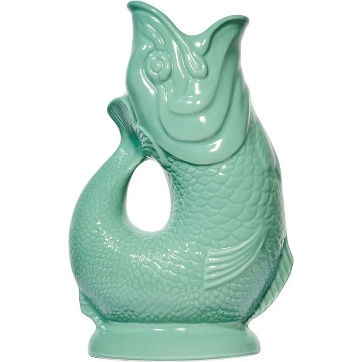 Gluckigluck Wasserkaraffe, (Original Gluggle Jug aus England), mit Gluckergeräusch, handgefertigt, ikonisches Fisch-Design, 1,2 L – Bild 1