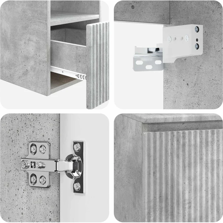 vidaXL Badezimmerschrank-Set 2 stk. Betongrau 79,5 x 41 x 79,5 cm 3404057 – Bild 7