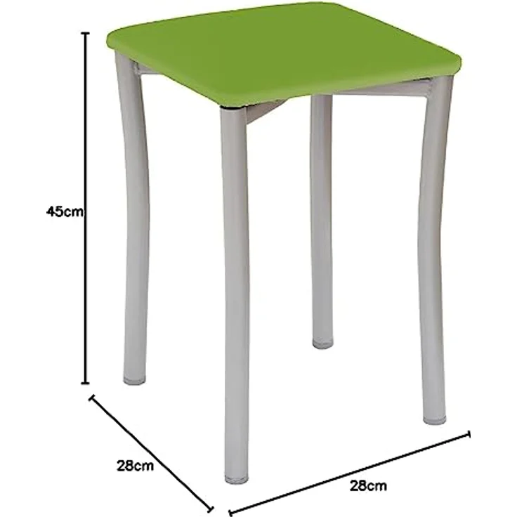 ASTIMESA Zwei Küchenhocker mit runden Beinen und grünem Kunstlederbezug. – Bild 4