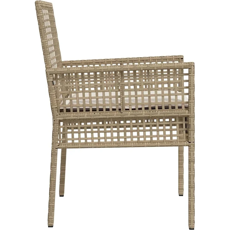 vidaXL Gartenstuhl mit Kissen 2 pcs Beige 55 x 53 x 85 cm Poly-Rattan 42003449 – Bild 5