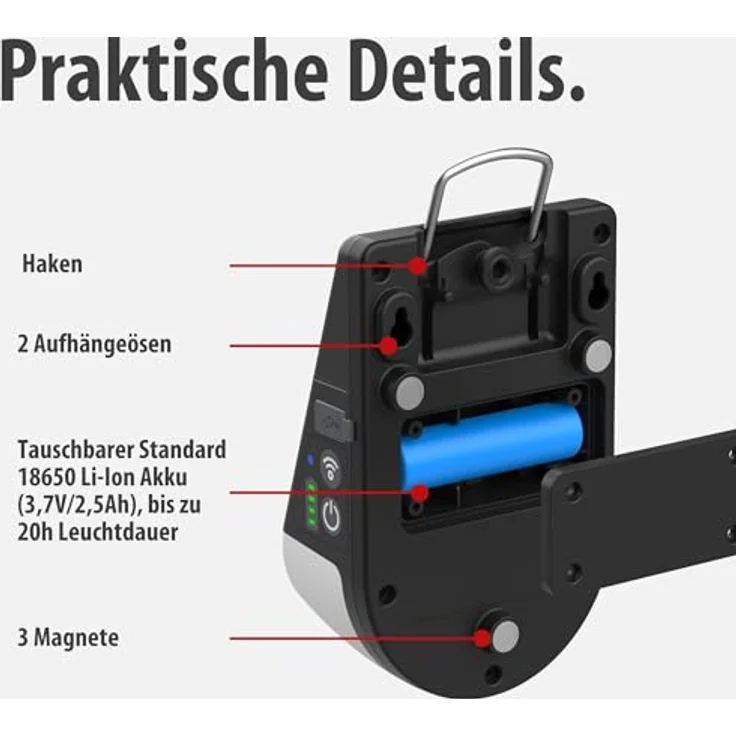 Brennenstuhl Akku Solar LED Outdoor Lampe KL 300 AS, Wandleuchte mit Bewegungsmelder, 250lm, IP54, 3 Leuchtstufen, max. 20h Leuchtdauer, Adapter für Kederschiene – Bild 5
