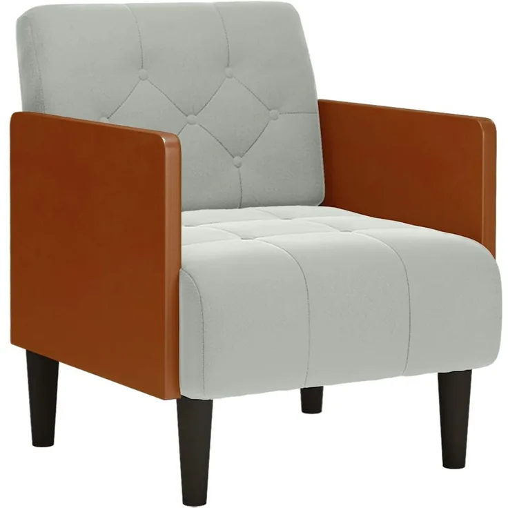 vidaXL Sessel mit Armlehnen Hellgrau 55 cm Samt 4100595