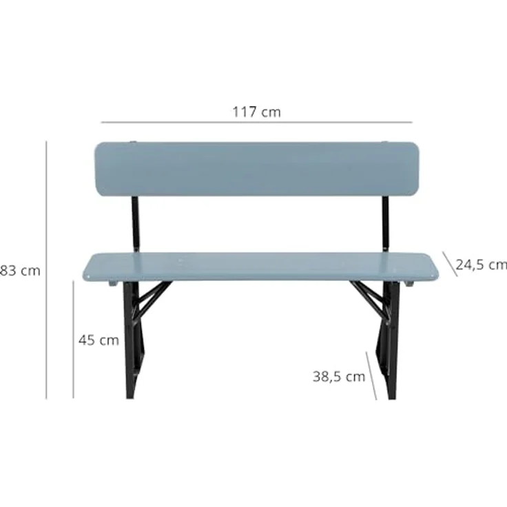 Stagecaptain Sitzbank "Hirschgarten" Bierzeltbank mit Lehne 119 cm (2-St), Gartensitzbank, Campingbank, Gartenbank zusammenklappbar – Bild 3