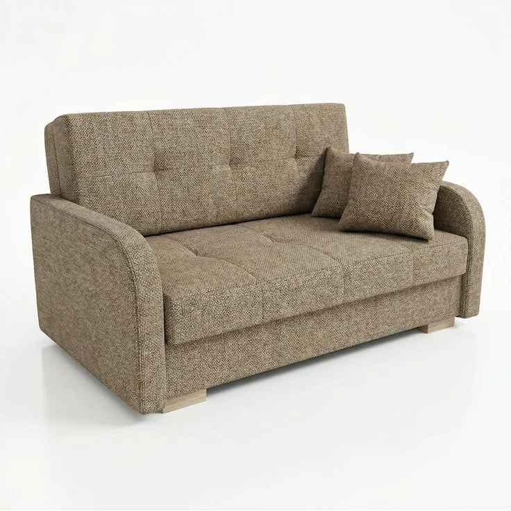 Wohnero24 Schlafsofa POLINA 3 155x95 cm 133x195 cm mit Bettkasten 3 Sitzer Sofa mit Schlaffunktion ausziehbar großes Schlafsofa für Wohnzimmer - Braun – Bild 3