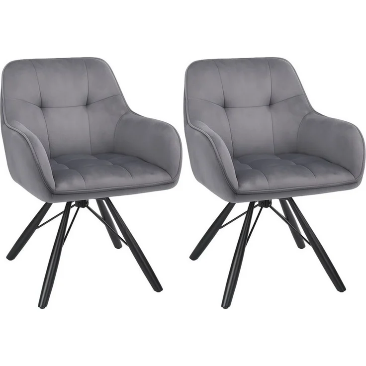 oyajia Polsterstuhl Esszimmerstühle drehbar mit Armlehnen (2 St), 360 Grad Drehfunktion, Samtpolsterung – Bild 5