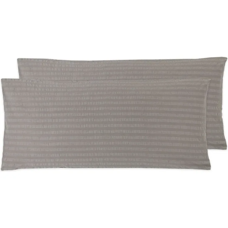 ZOLLNER Kissenbezug, (2 Stück), 40 x 80 cm, 100% Baumwolle, vom Hotelwäschespezalisten, Seersucker