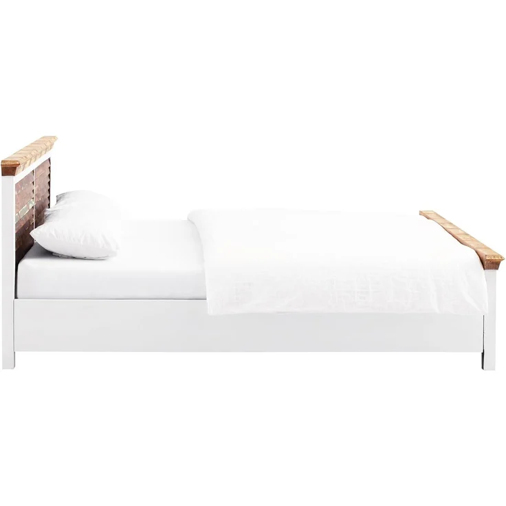 Holzbett 180x200 weiß massivum Perth Landhausbett Altholz rustikal Doppelbett Shabby-Chic Massivholzbett Schlafzimmermöbel – Bild 6