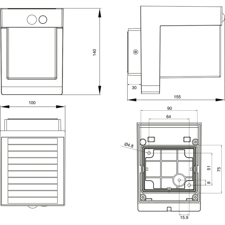 Außenwandleuchte COLOMBO Solar und Strom, Hybrid mit Bewegungsmelder – Bild 8