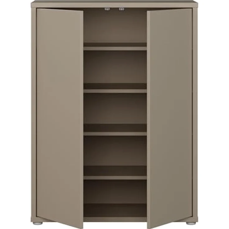 FORTE Schuhschrank Alice Springs, Schuhschrank, Platz für 15 Paar Schuhe, 2 Türen (B/H/T 74,5/99,1/34,9 cm) Stauraumschrank, Mehrzweckschrank, grifflose Front, Push to open – Bild 4
