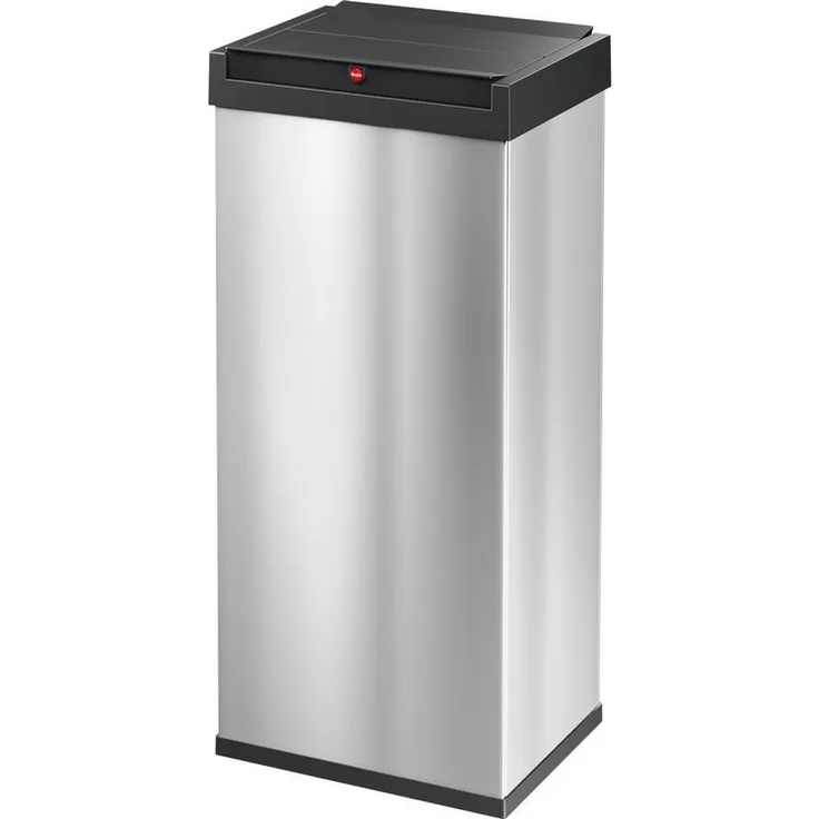 Hailo 'Big-Box Swing XL' Standmülleimer mit selbstschließendem Schwingdeckel, Stahlblech, 52 Liter, Edelstahl