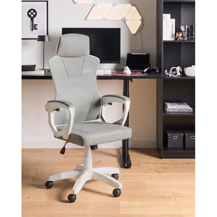 Bürostuhl IGNIS Kunstleder Hellgrau – Bild 2
