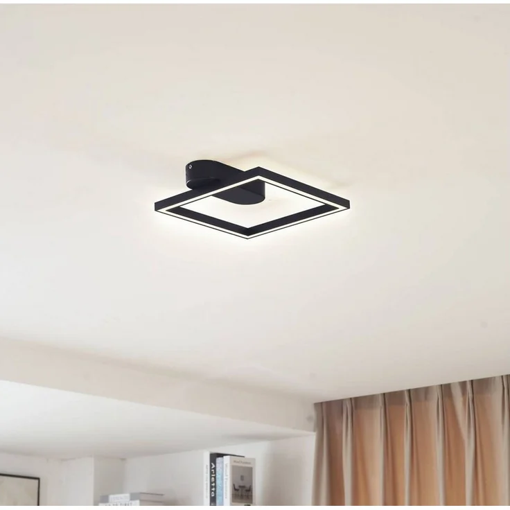 Lindby Deckenleuchten Yulla, LED, Metall, Schwarz warmweiß IP20, LED 15 W gesamt, warmweiß – Bild 2