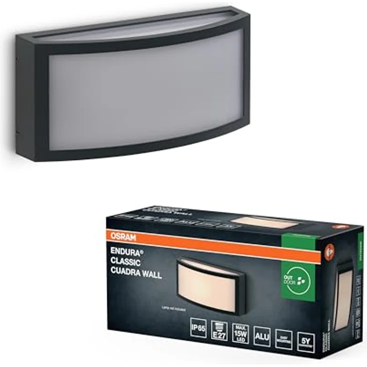 Osram ENDURA CLASSIC CUADRA Außenleuchte, Wandleuchte, E27-Fassung, dunkelgrau, Aluminium, schnelle & einfache Installation, mattierter Diffusor, IP65 Schutzklasse, Anwendung im Außenbereich – Bild 6