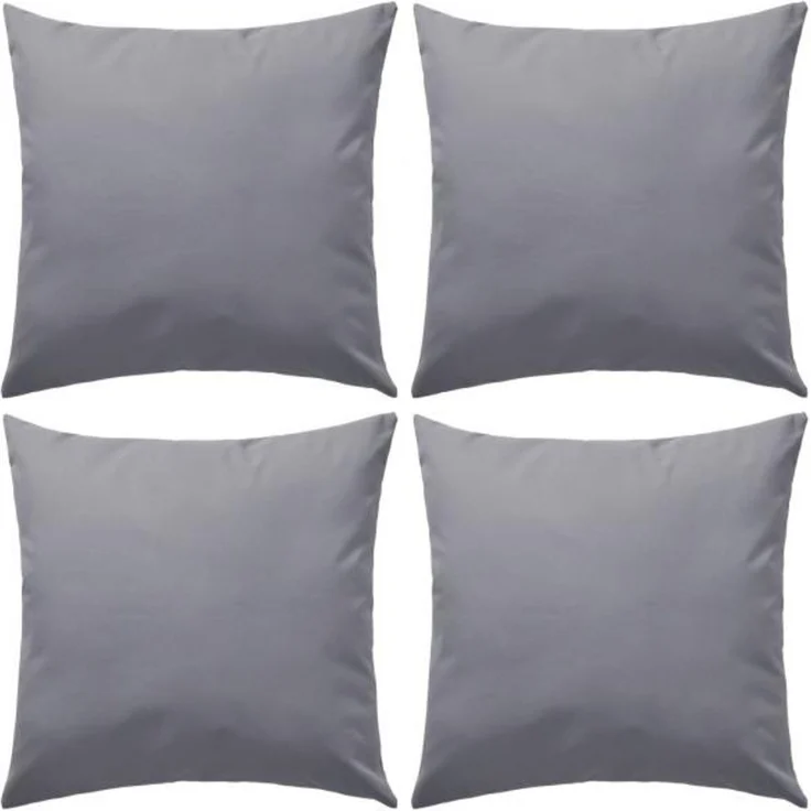 vidaXL Gartenkissen, 4 Stück, Polyestergewebe grau, 45x45 cm – Bild 1