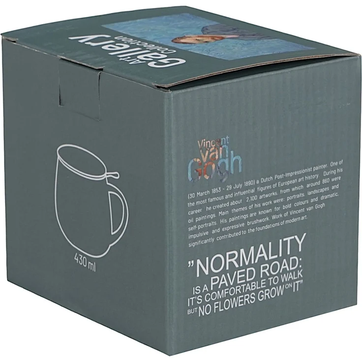 DUO ART GALLERY Fassbecher 430 ml mit Teesieb PORTRAIT OF Van Gogh, New Bone China Porzellan – Bild 5