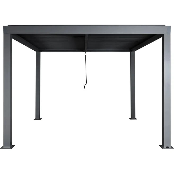 Mendler 'HWC-L46' Pergola, Regenrinne sturmfest, Aluminium anthrazit, 3x3 m – Bild 7