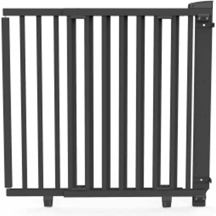 Geuther schwenkbares Türschutzgitter Passung: 86 cm - 133 cm TÜV/GS zertifiziert Türgitter Treppenschutzgitter zum Bohren hohes Babygitter stufenlos einstellbar Gebeizt Schwarz