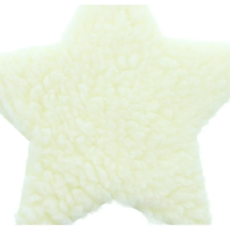 Dekoleidenschaft Fellkissen 2x Dekofell "Stern" creme, Ø 40 cm, Kunstfell, Tischdeko, Sitzauflage, Lammfell-Imitat, moderne Stuhlauflage in Felloptik – Bild 5