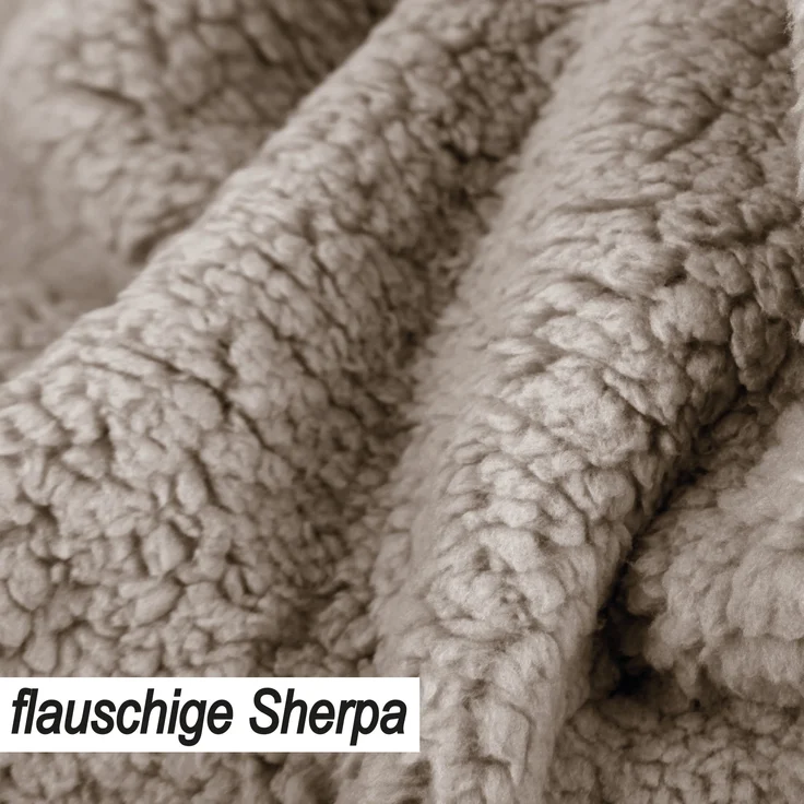 Kuscheldecke "Teddy Fleece" Sherpa/Flanell, 150x200cm Beige – Bild 7