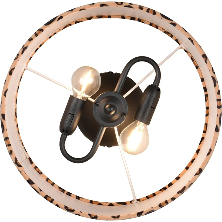 LED Deckenleuchte mit Stoffschirm Leopardenmuster, Ø 30cm – Bild 5