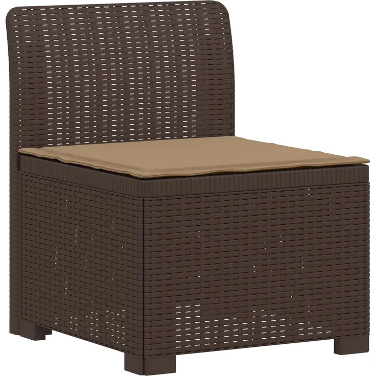 vidaXL 6-Sitzer Garten Sofa mit Kissen Rattan Look PP Braun 3444112 – Bild 4