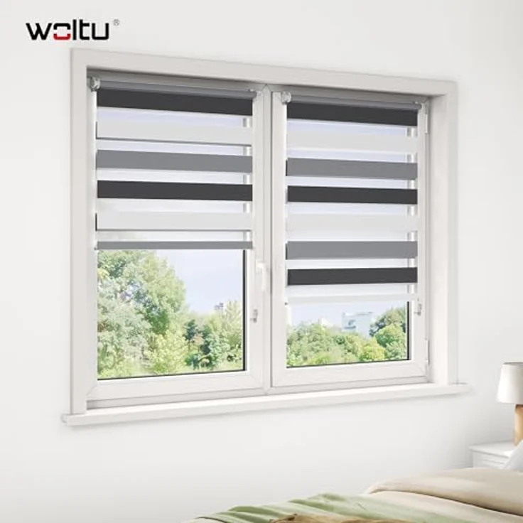 Doppelrollo, Woltu, Lichtschutz, Lichtschutz, Rollos für Fenster und Türen, verdunkelnd – Bild 3
