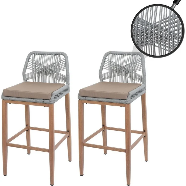 MCW Barhocker MCW-O21 (2 St), Mit Fußstütze, Inklusive Sitzkissen, Verstellbare Fußbodenschoner – Bild 2