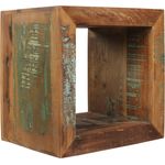 Wohnling Beistelltisch KALKUTTA 45 x 45 x 35 cm | Massivholz Cube Tisch für Wohnzimmer | Wohnzimmertisch mit Ablage | Nachttisch - Nachtkonsole - Nachtkästchen