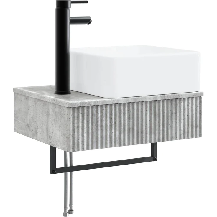 vidaXL Badezimmerschrank-Set 3 stk. Betongrau 130 x 41 x 80 cm 3405600 – Bild 5