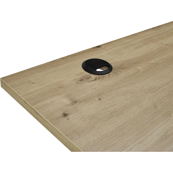 Eckschreibtisch >Ben< höhenverstellbar, Eiche Dekor / schwarz - 180x74/117x177cm (BxHxT) – Bild 9